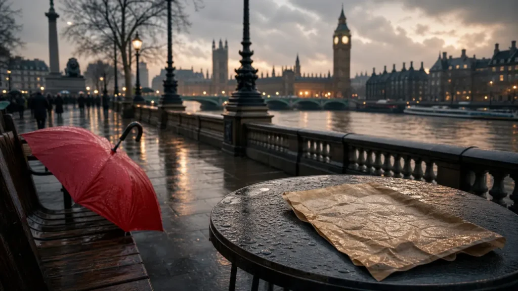 Activites londres : South Bank avec Big Ben et menu mouillé