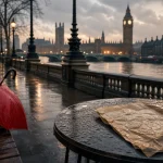 Activites londres : South Bank avec Big Ben et menu mouillé