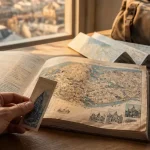 Cartoville Londres en famille : cartes dépliables sur table, guide ouvert