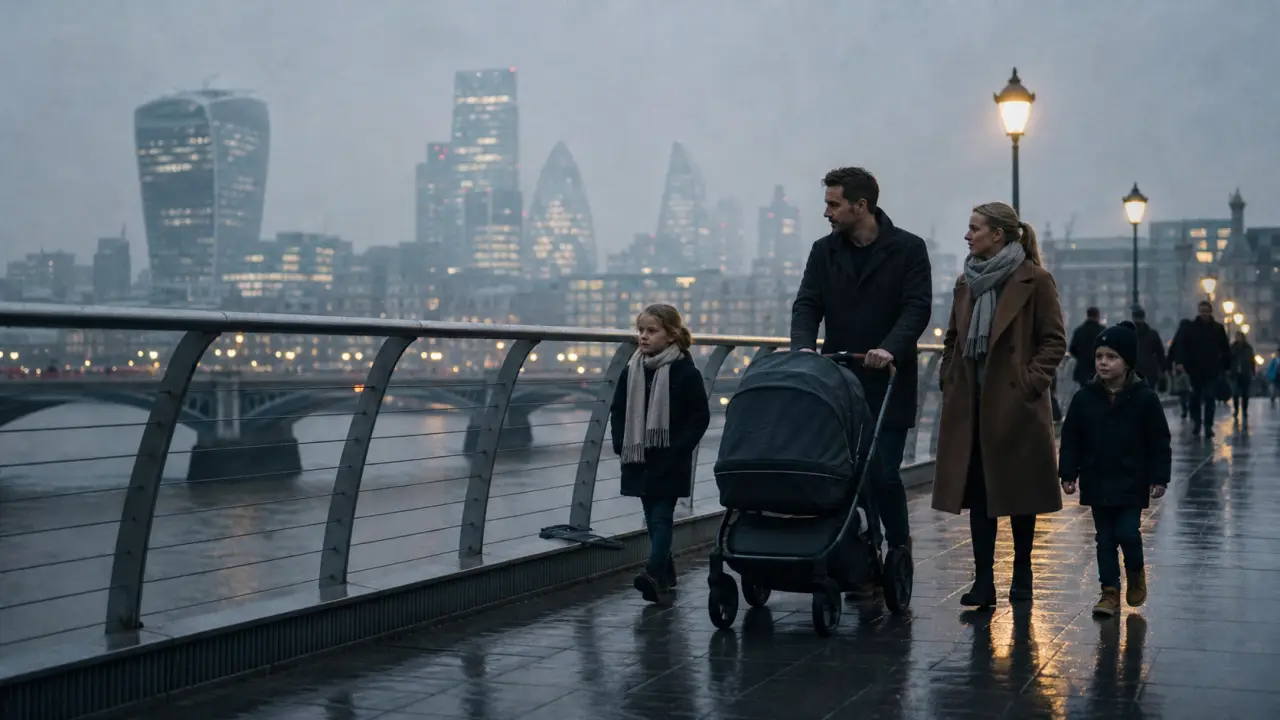 En famille à Londres sur le Millennium Bridge, famille et enfants