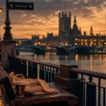 Endroit a visiter a londres : Westminster Bridge et Big Ben au coucher du soleil