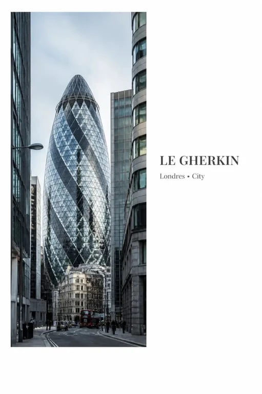 Visiter Gherkin Londres : vue extérieure du 30 St Mary Axe dans la City de Londres