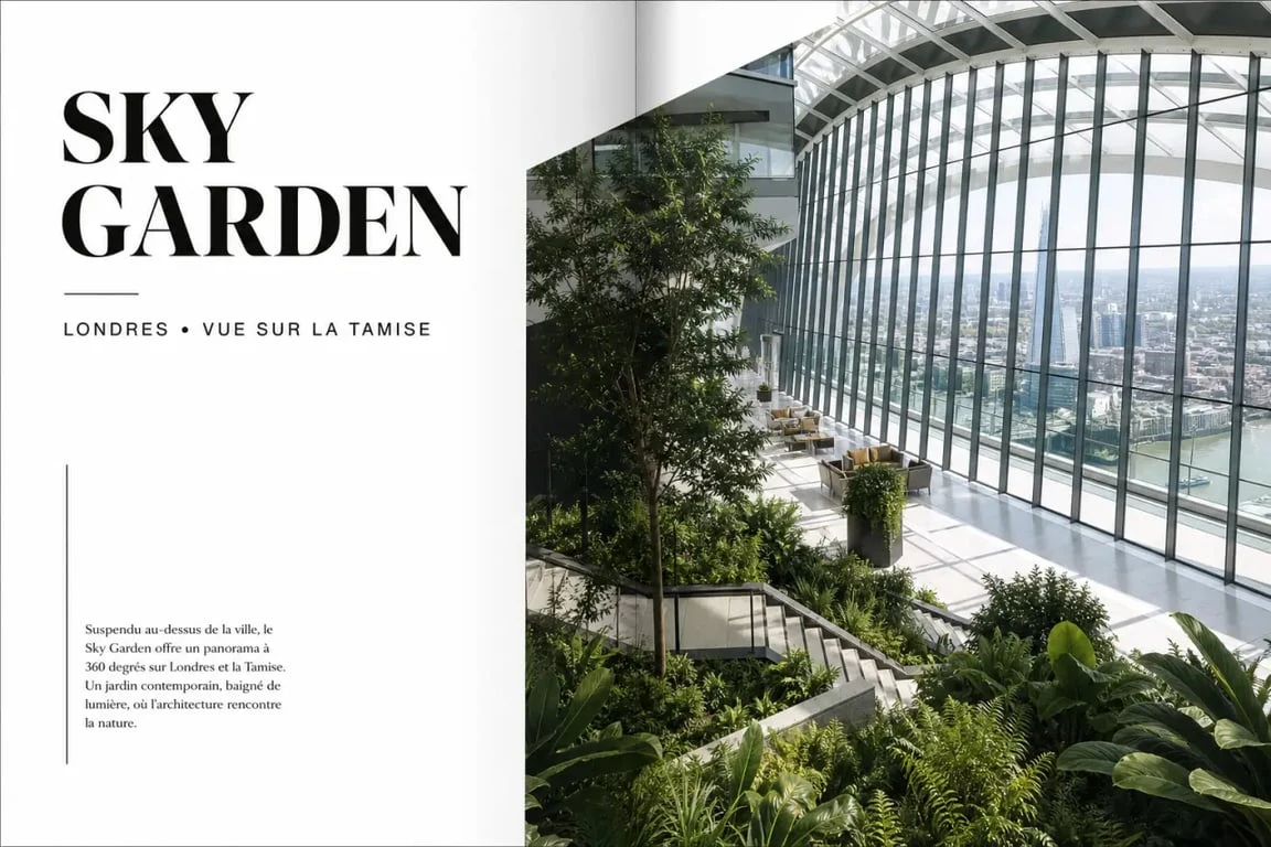 London's walkie talkie, intérieur du Sky Garden avec vue panoramique sur Londres
