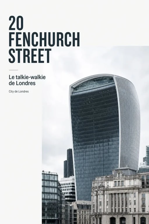 London's walkie talkie, vue extérieure du gratte-ciel 20 Fenchurch Street à Londres
