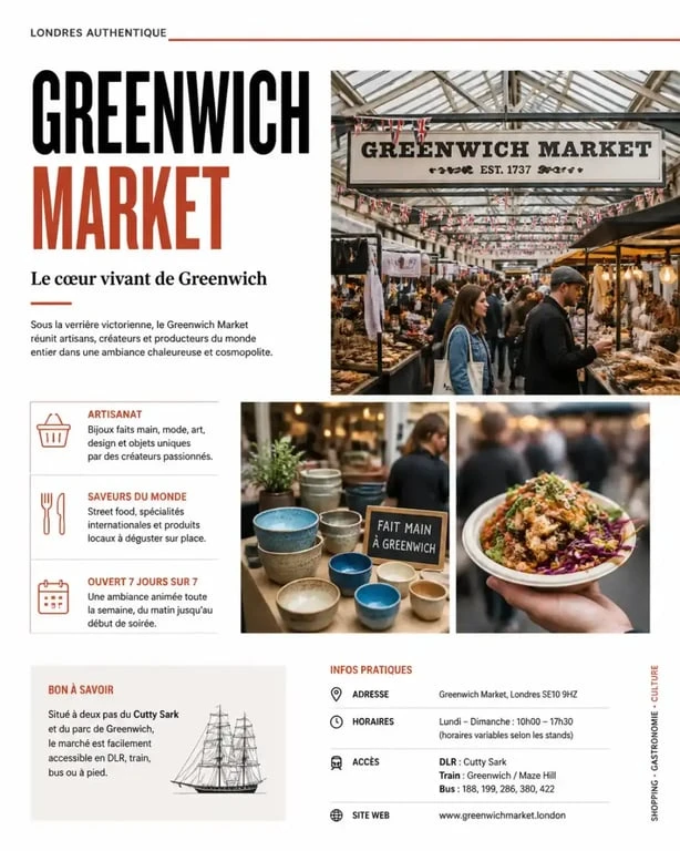 Ambiance au Greenwich Market lors d'une visite à Greenwich Londres