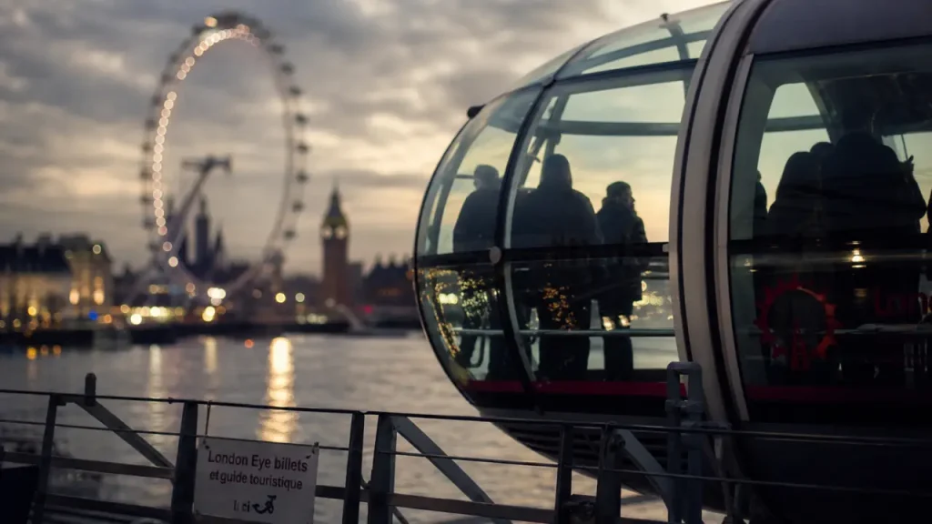 London Eye billets : vue depuis la Tamise avec cabines