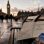 Londres quartiers à visiter : Westminster & Tamise, guide sur banc devant Big Ben