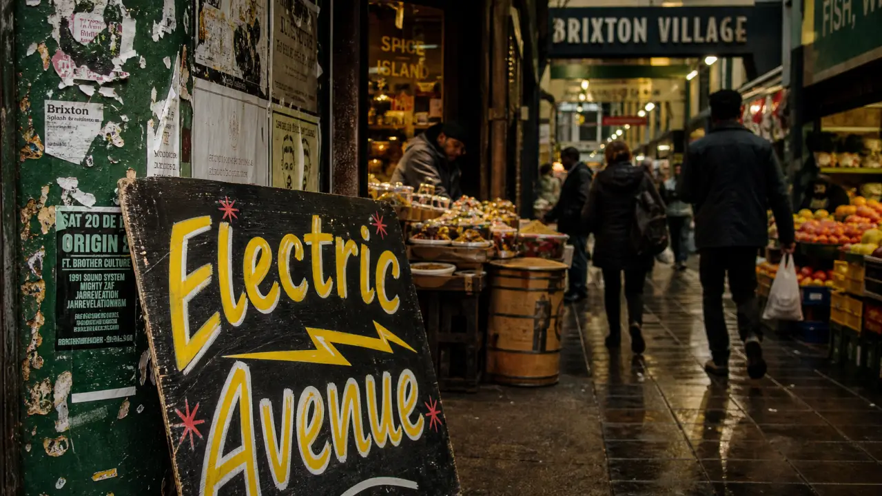 Visiter Brixton Londres : entrée de marché couvert Electric Avenue