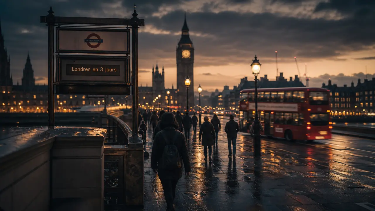 Visiter Londres : bus rouge londonien près de la Tamise, Big Ben et Westminster