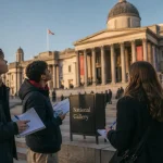 Visiter national gallery londres : adolescents devant la galerie