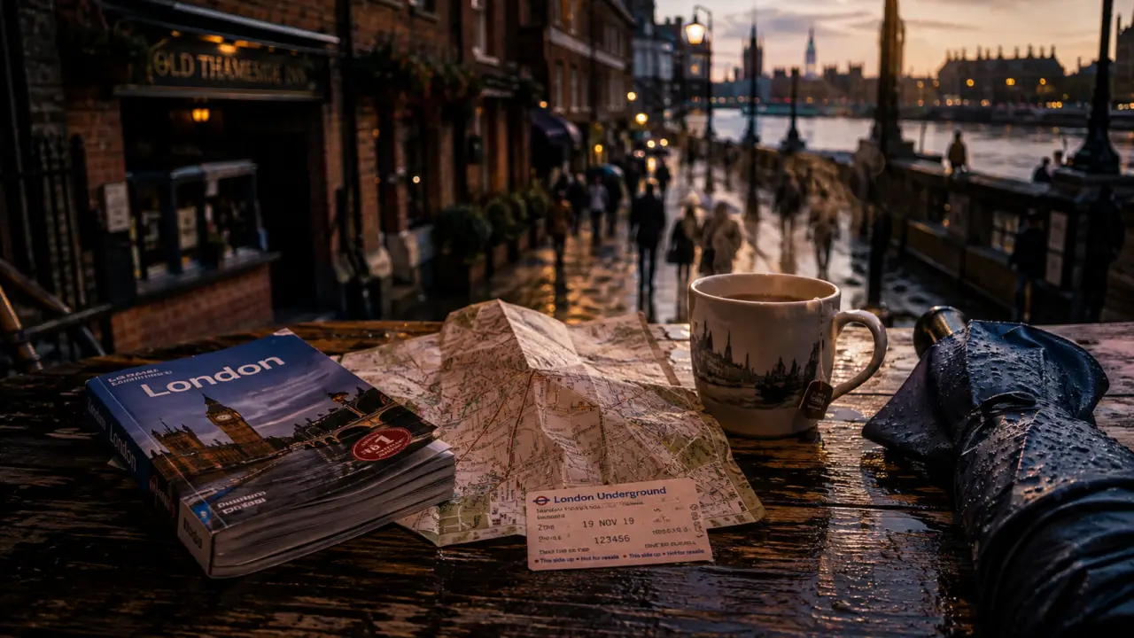 Choses à visiter à Londres : carte et thé près de la Tamise