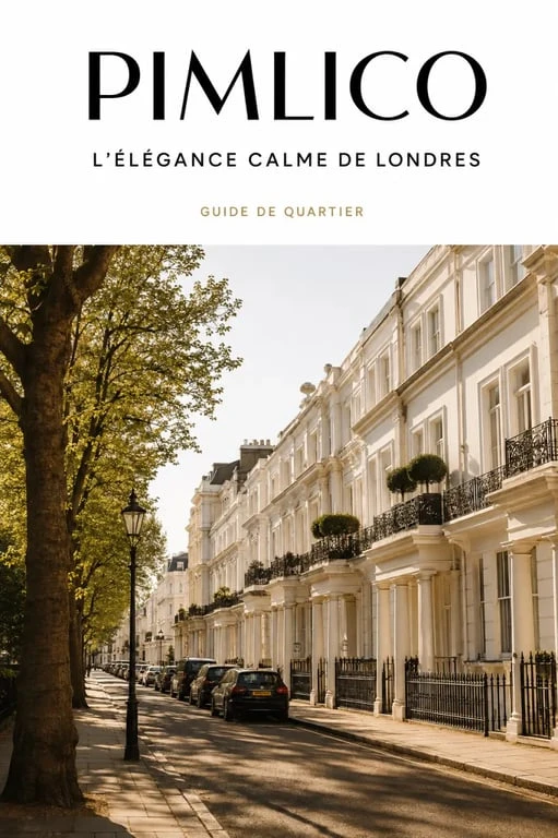 Rue résidentielle typique avec façades en stuc blanc dans le quartier de Pimlico à Londres
