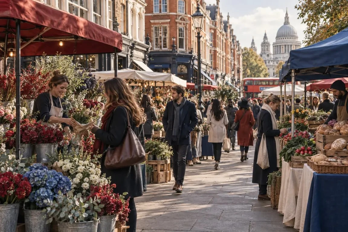 Marchés de Londres en plein air dans une ambiance londonienne animée