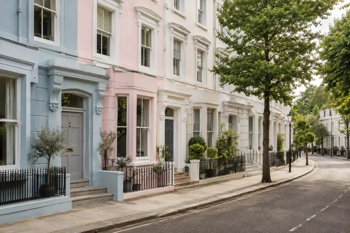 Primrose Hill à Londres et ses rues résidentielles colorées