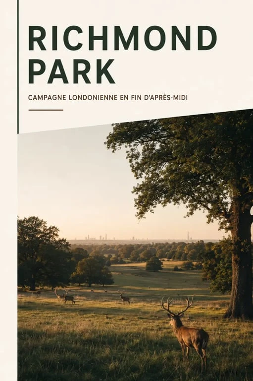 Parcs londres : Richmond Park à Londres avec cerfs et grands arbres