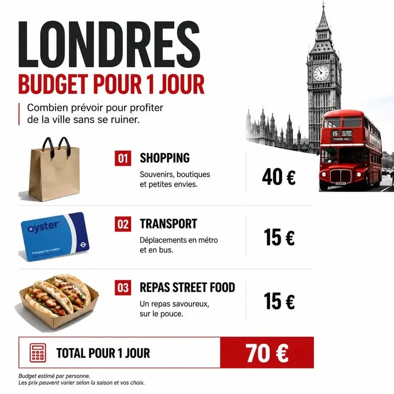 Budget type pour une journée shopping pas cher à Londres