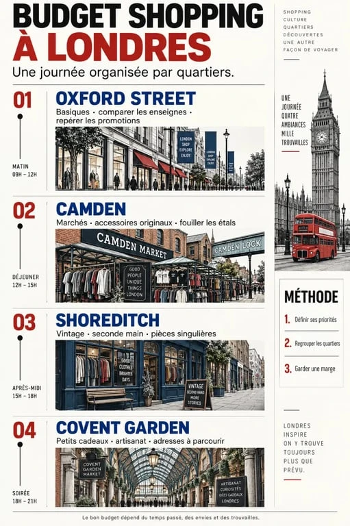 Budget shopping Londres : quartiers et styles de magasins selon le type d’achat
