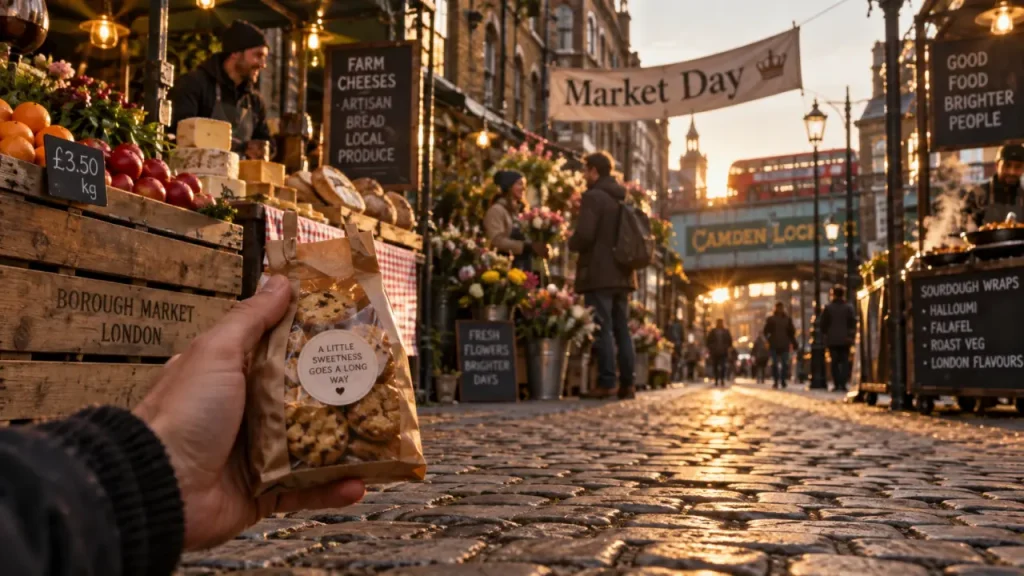 Marchés de londres : street food, vintage ou fleurs, ruelle au soleil couchant