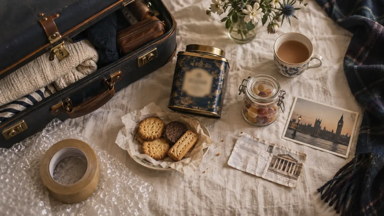 Que ramener de Londres shopping : souvenirs gourmands (thé, biscuits) dans une chambre d’hôtel