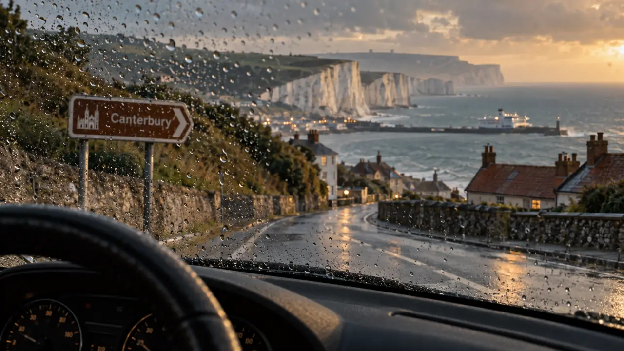 Que visiter entre Douvres et Londres : route vers Canterbury avec falaises de Douvres