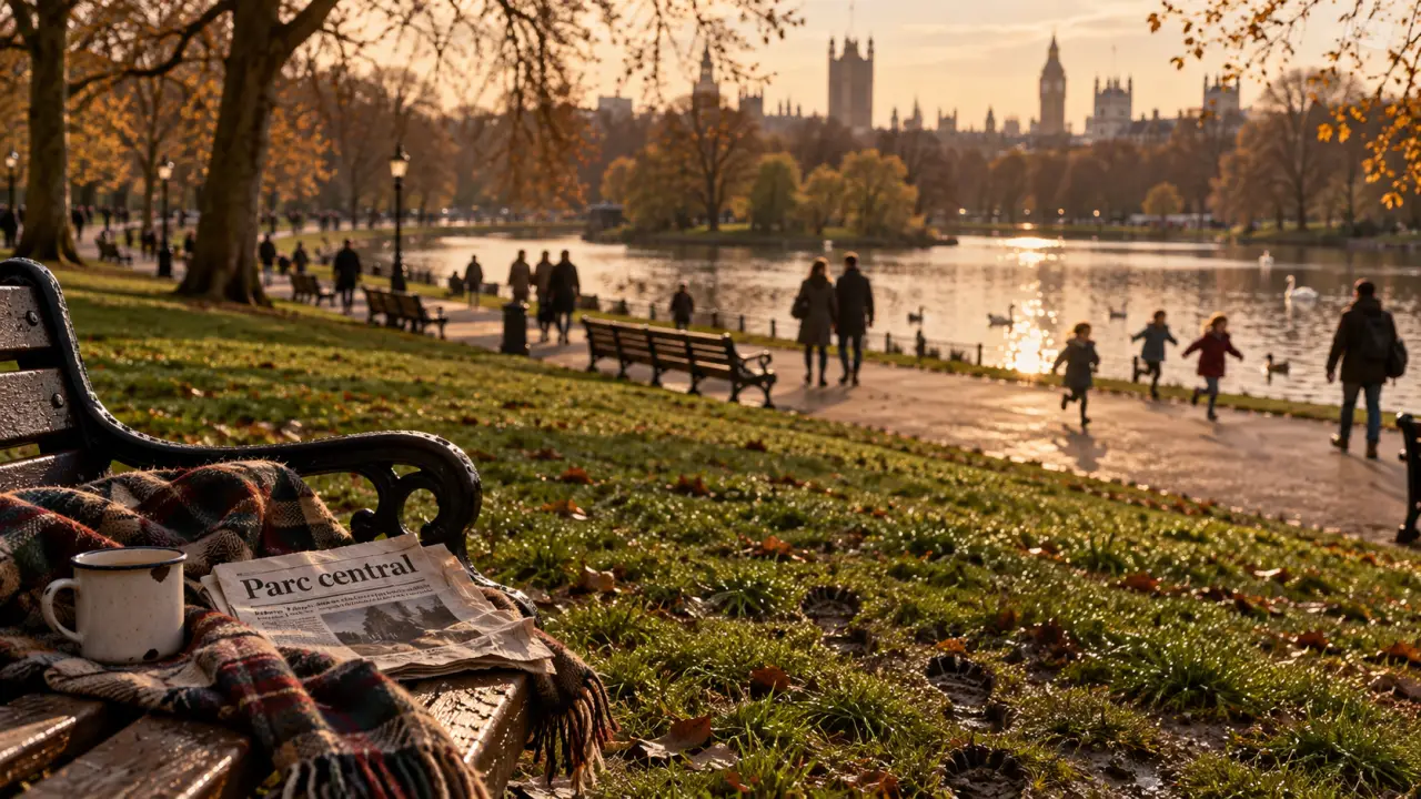 Quel parc visiter a londres : Hyde Park, vue téléobjectif au coucher du soleil