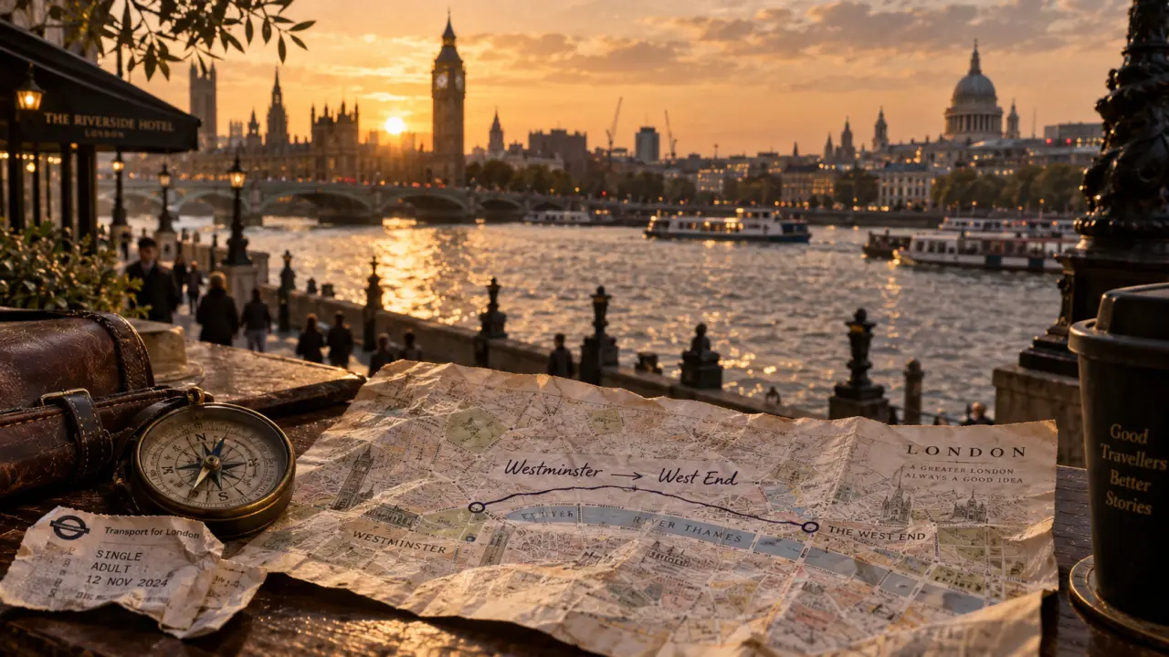 Quartiers Londres centre : Westminster, West End, South Bank, vue Tamise