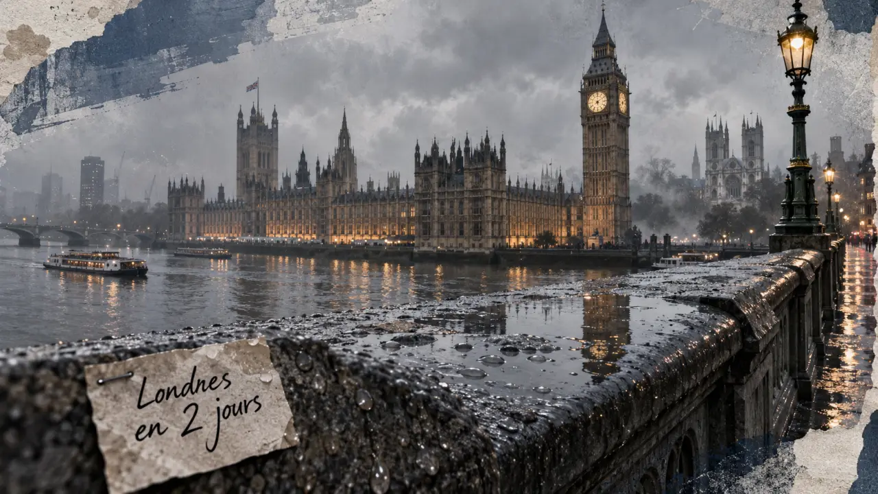 Site a visiter a londres : Houses of Parliament et Big Ben depuis Westminster Bridge