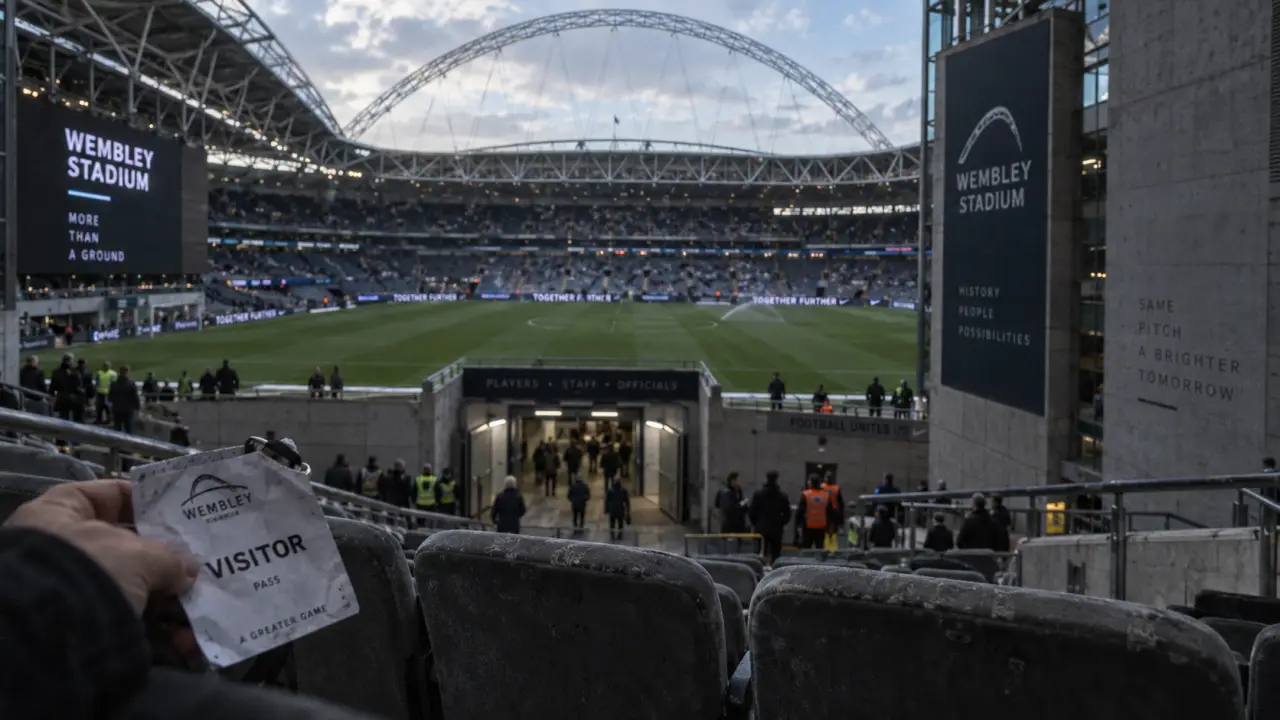 Stade a visiter a londres : Wembley, tribune et pelouse avant match